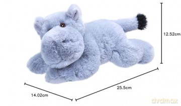 Wild Republic EcoKins Mini Hippo Stuffed Animal 8 inch, Eco Friendly Gifts for Kids, Plush Toy, Handcrafted Using 7 Recycled Plastic Water Bottles, Gray