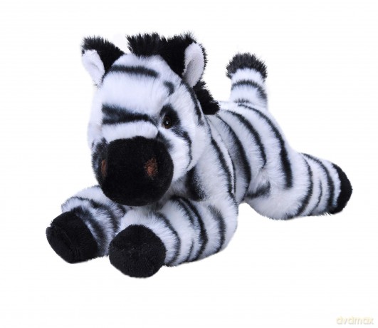 Wild Republic EcoKins Mini Zebra Stuffed Animal 8 inch, Eco Friendly Gifts for Kids, Plush Toy, Handcrafted Using 7 Recycled Plastic Water Bottles, Black