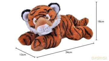 Wild Republic EcoKins Tiger Stuffed Animal 12 inch, Eco Friendly Gifts for Kids, Plush Toy, Handcrafted Using 16 Recycled Plastic Water Bottles