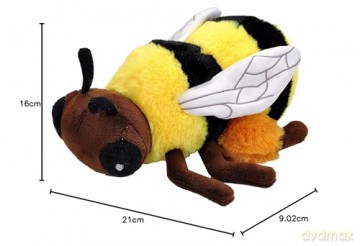 Wild Republic Ecokins Mini Bee, Stuffed Animal, 8 inches, Gift for Kids, Plush Toy, Made from Spun Recycled Water Bottles, Eco Friendly, Child's Room Decor