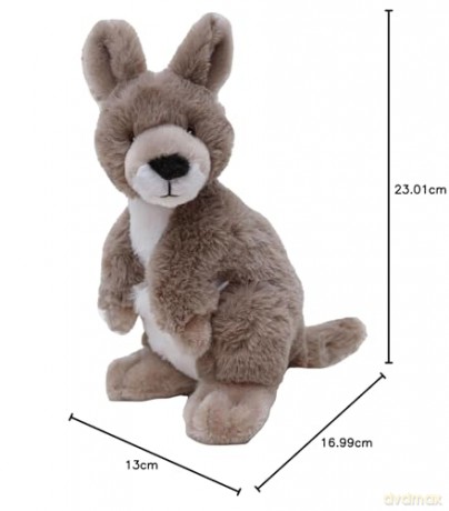Wild Republic Ecokins Mini Kangaroo, Stuffed Animal, 8 inches, Gift for Kids, Plush Toy, Made from Spun Recycled Water Bottles, Eco Friendly, Child's Room Decor