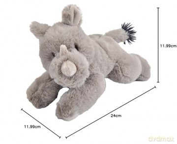 Wild Republic Ecokins Mini Rhino, Stuffed Animal, 8 inches, Gift for Kids, Plush Toy, Made from Spun Recycled Water Bottles, Eco Friendly, Child's Room Decor