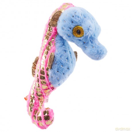 Wild Republic Foilkins Jr Seahorse Blue, Stuffed Animal, 6 inches, Gift for Kids, Plush Toy, Fill is Spun Recycled Water Bottles