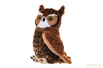 Wild Republic Great Horned Owl Plush Soft Toy, Cuddlekins Cuddly Toys, Gifts for Kids 30 cm