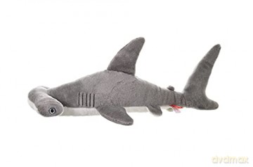 Wild Republic Hammerhead Shark Plush Soft Toy, Cuddlekins Cuddly Toys, Gifts for Kids 50 cm,Grey/White