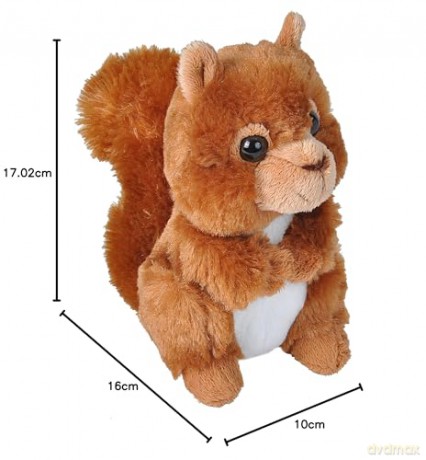 Wild Republic Hugems Soft Toy, Gifts for Kids, Red Squirrel Cuddly Toy 18cm