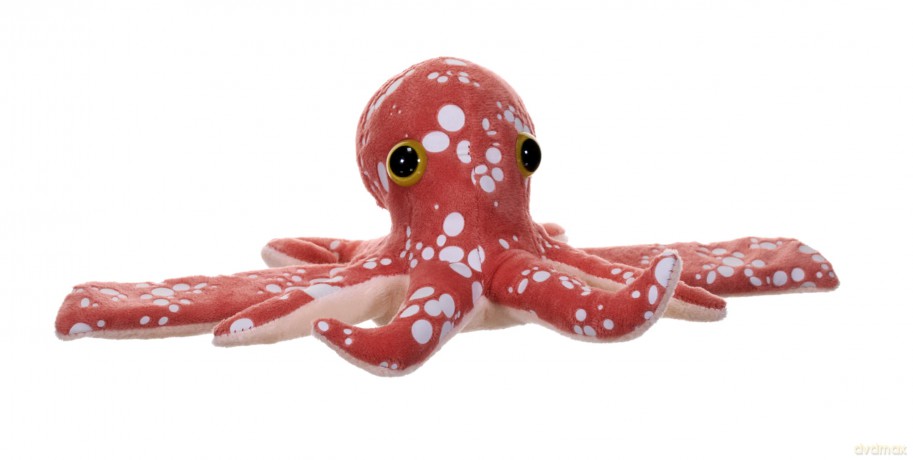 Wild Republic Huggers Glow Octopus, Stuffed Animal, 8 Inches, Slap Bracelet, Plush Toy, Fill is Spun Recycled Water Bottles