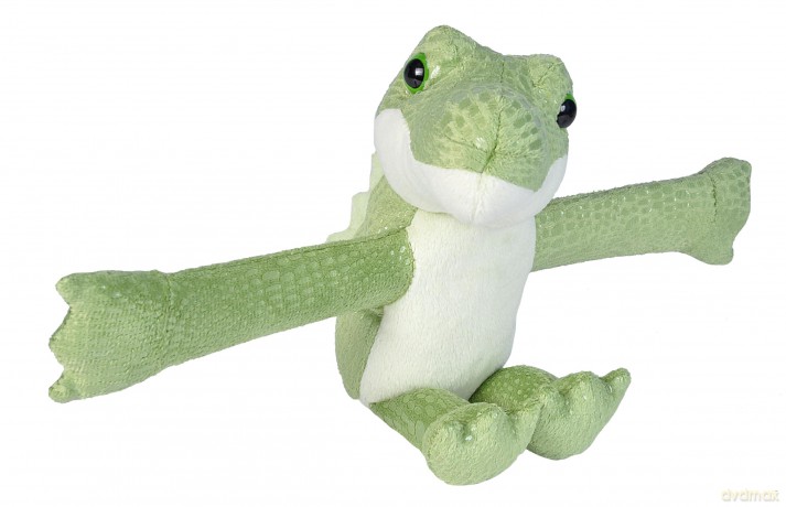 Wild Republic Huggers Soft Toy Slap Bracelet, Gifts for Kids, Crocodile Plush Toy 20 cm