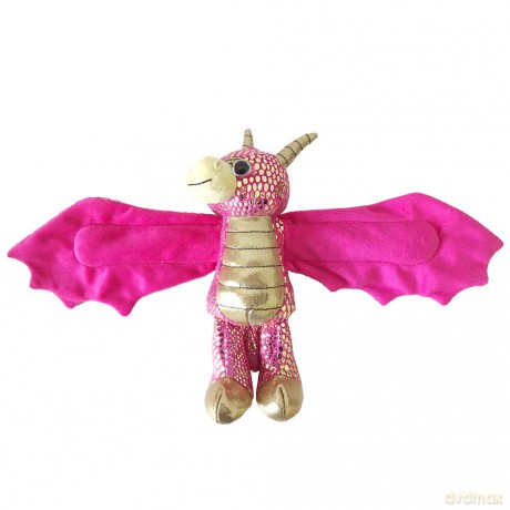 Wild Republic Huggers Soft Toy Slap Bracelet, Gifts for Kids, Golden Dragon Plush Toy 20 cm