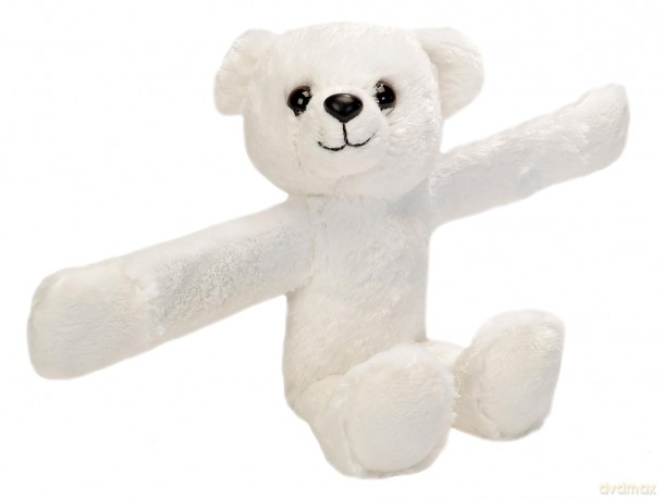 Wild Republic Huggers Soft Toy Slap Bracelet, Gifts for Kids, Polar Bear Plush Toy 20 cm