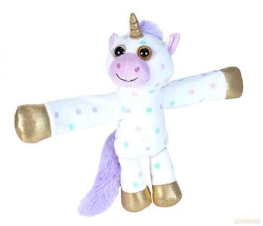 Wild Republic Huggers Soft Toy Slap Bracelet, Gifts for Kids, Polka Dot Unicorn Plush Toy 20 cm