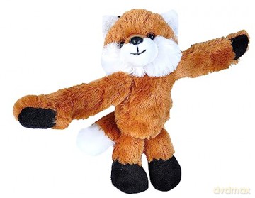 Wild Republic Huggers Soft Toy Slap Bracelet, Gifts for Kids, Red Fox Plush Toy 20 cm