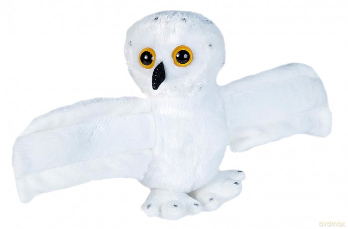 Wild Republic Huggers Soft Toy Slap Bracelet, Gifts for Kids, Snowy Owl Plush Toy 20 cm