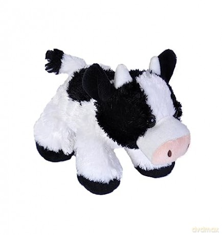 Wild Republic Hug'Ems Cow, Stuffed Animal, 7 Inches, Gift for Kids, Plush Toy, Fill is Spun Recycled Water Bottles,18 cm