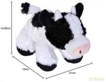 Wild Republic Hug'Ems Cow, Stuffed Animal, 7 Inches, Gift for Kids, Plush Toy, Fill is Spun Recycled Water Bottles,18 cm