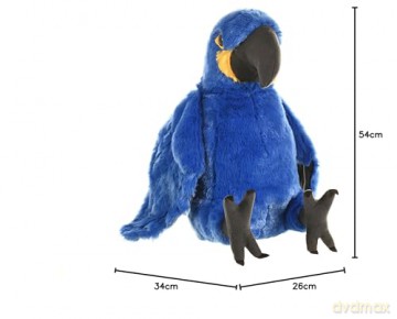 Wild Republic Hyacinth Macaw Plush Soft Toy, Cuddlekins Cuddly Toys, Gifts for Kids 30 cm