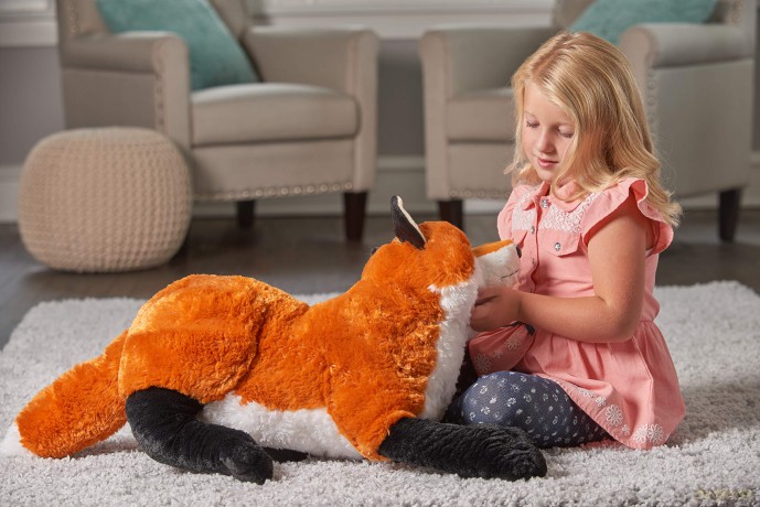 Wild Republic Jumbo Fox Giant Plush Soft Toy, Gifts for Kids, 76 cm