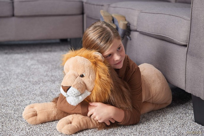 Wild Republic Jumbo Lion Giant Plush Soft Toy, Gifts for Kids, 76 cm