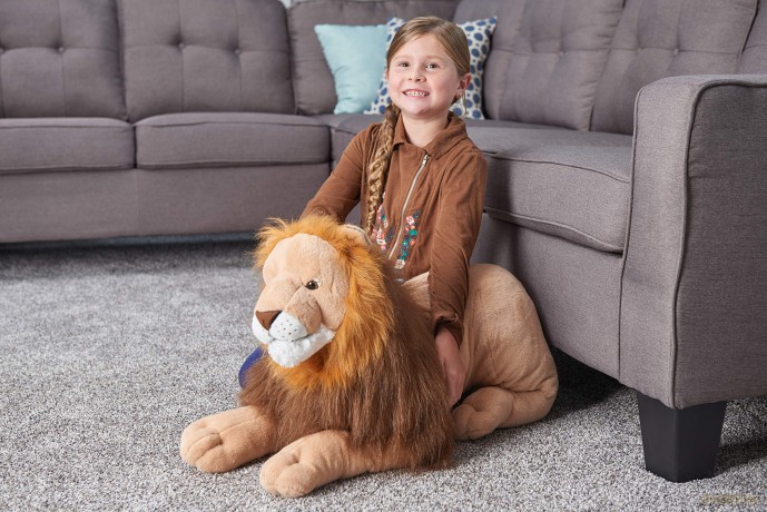 Wild Republic Jumbo Lion Giant Plush Soft Toy, Gifts for Kids, 76 cm