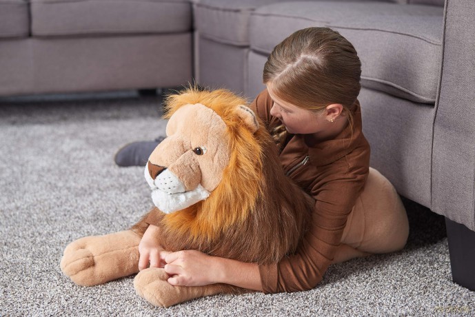 Wild Republic Jumbo Lion Giant Plush Soft Toy, Gifts for Kids, 76 cm