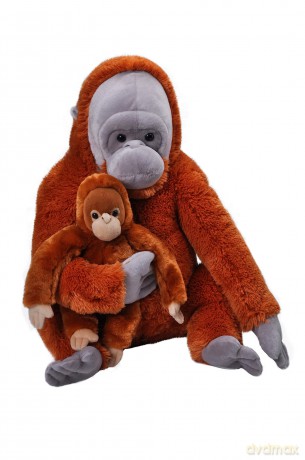 Wild Republic Jumbo Mom and Baby Orangutan, Stuffed Animal, 30 Inches, Gift for Kids, Plush Toy, Fill is Spun Recycled Water Bottles