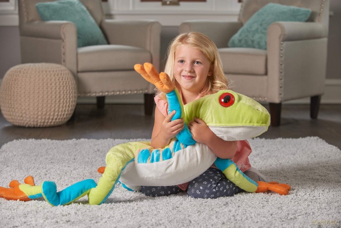 Wild Republic Jumbo Red Eyed Tree Frog Giant Plush Soft Toy, Gifts for Kids, 76 cm