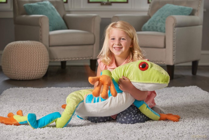 Wild Republic Jumbo Red Eyed Tree Frog Giant Plush Soft Toy, Gifts for Kids, 76 cm