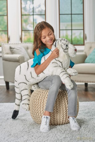 Wild Republic Jumbo White Tiger Giant Plush Soft Toy, Gifts for Kids, 76 cm