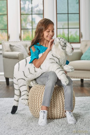 Wild Republic Jumbo White Tiger Giant Plush Soft Toy, Gifts for Kids, 76 cm