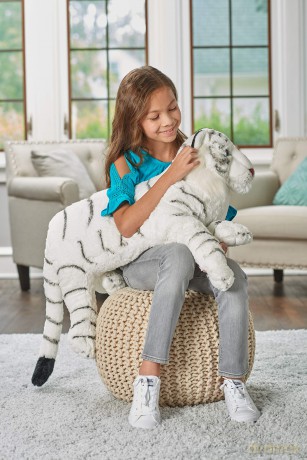 Wild Republic Jumbo White Tiger Giant Plush Soft Toy, Gifts for Kids, 76 cm