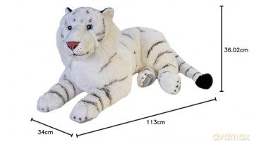 Wild Republic Jumbo White Tiger Giant Plush Soft Toy, Gifts for Kids, 76 cm