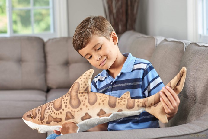 Wild Republic Leopard Shark Plush, Stuffed Animal, Plush Toy, Gifts for Kids, Living Ocean 27 Inches