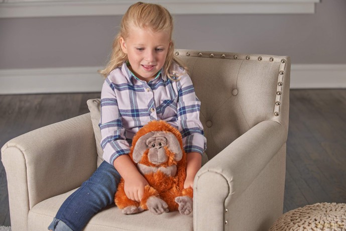 Wild Republic Male Orangutan Plush Soft Toy, Cuddlekins Cuddly Toys, Gifts for Kids 30 cm,Brown
