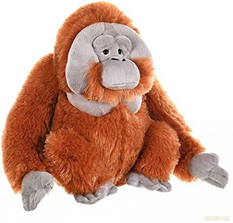 Wild Republic Male Orangutan Plush Soft Toy, Cuddlekins Cuddly Toys, Gifts for Kids 30 cm,Brown