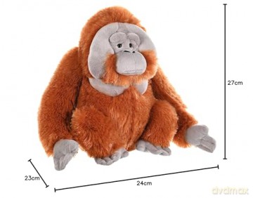 Wild Republic Male Orangutan Plush Soft Toy, Cuddlekins Cuddly Toys, Gifts for Kids 30 cm,Brown