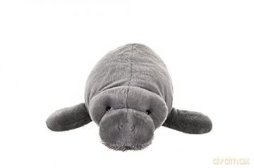 Wild Republic Manatee Plush Soft Toy, Cuddlekins Cuddly Toys, Gifts for Kids 30 cm,Grey