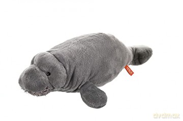 Wild Republic Manatee Plush Soft Toy, Cuddlekins Cuddly Toys, Gifts for Kids 30 cm,Grey