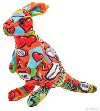 Wild Republic Message From the Planet Mini, Kangaroo, Stuffed Animal, 5 inches, Gift for Kids, Plush Toy, Made from Spun Recycled Water Bottles, Eco Friendly, Child's Room Decor