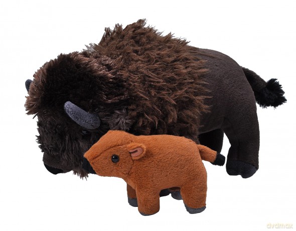 Wild Republic Mom and Baby Bison, Stuffed Animal, 12 Inches, Gift for Kids, Plush Toy, Fill is Spun Recycled Water Bottles