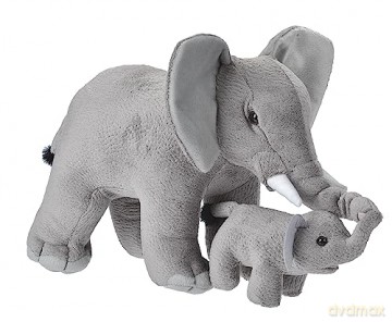 Wild Republic Mom and Baby Elephant Plush, Stuffed Animal, Plush Toy, Gifts for Kids, 12 Inches