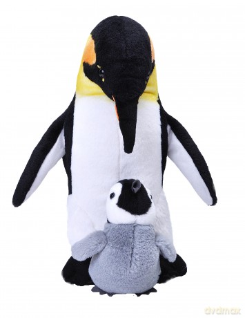 Wild Republic Mom and Baby Emperor Penguin, Stuffed Animal, 12 Inches, Gift for Kids, Plush Toy, Fill is Spun Recycled Water Bottles