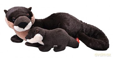 Wild Republic Mom and Baby River Otter, Stuffed Animal, 12 Inches, Gift for Kids, Plush Toy, Fill is Spun Recycled Water Bottles