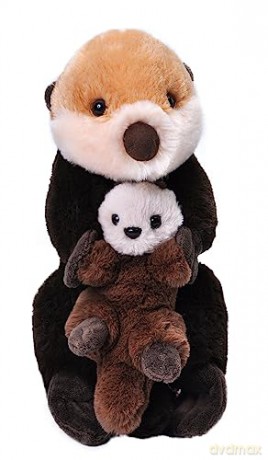 Wild Republic Mom and Baby Sea Otter, Stuffed Animal, 12 Inches, Gift for Kids, Plush Toy, Fill is Spun Recycled Water Bottles
