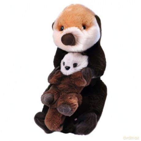 Wild Republic Mom and Baby Sea Otter, Stuffed Animal, 12 Inches, Gift for Kids, Plush Toy, Fill is Spun Recycled Water Bottles