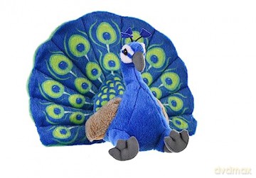 Wild Republic Peacock Plush Soft Toy, Cuddlekins Cuddly Toys, Gifts for Kids 30 cm