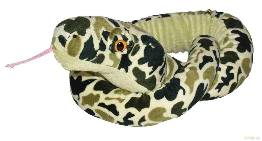 Wild Republic Plush Snake Green Camo Design, Cuddlekins, Stuffed Animal, 54 Inches, Gift for Kids, Plush Toy, Fill is Spun Recycled Water Bottles