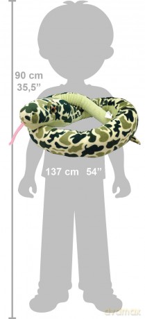 Wild Republic Plush Snake Green Camo Design, Cuddlekins, Stuffed Animal, 54 Inches, Gift for Kids, Plush Toy, Fill is Spun Recycled Water Bottles