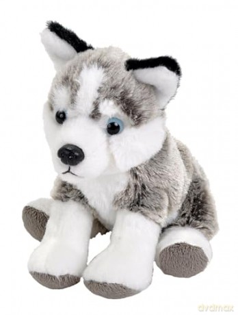 Wild Republic Pocketkins Eco Husky, Stuffed Animal, 5 Inches, Plush Toy, Made from Recycled Materials, Eco Friendly
