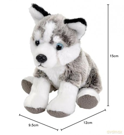 Wild Republic Pocketkins Eco Husky, Stuffed Animal, 5 Inches, Plush Toy, Made from Recycled Materials, Eco Friendly