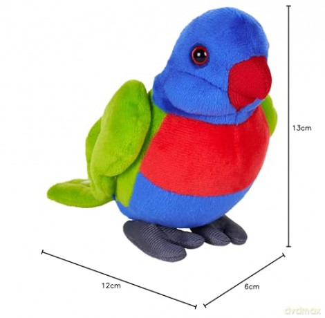 Wild Republic Pocketkins Eco Lorikeet, Stuffed Animal, 5 Inches, Plush Toy, Made from Recycled Materials, Eco Friendly